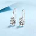 wholesale 925 Sterling Silver D Color Moissanite Ear Hooks Six-Prong Ear Studs Simple and Fashionable Earrings for Women Factory Direct Supply Ready-to-Ship Wholesale-0-7