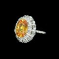 wholesale 925 Silver Gold-Plated Ring with High Carbon Diamonds Fancy Orange Oval Luxury Banquet Event Jewelry Versatile Women's Ring-0-4