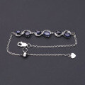 wholesale S925 Sterling Silver New Design Sense Natural Sapphire Bracelet for Women, European and American Style, Set with Garnet-0-2
