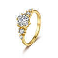 S925 Sterling Silver Moissanite French Luxury Design Women's Cross-border Ring-0-3