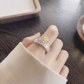 wholesale S925 Silver Fashion Cross-Border Small Floral Polka Dot Textured Creative Design Open Adjustable Ring-0-3