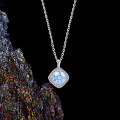 925 Sterling Silver Moissanite Pendant Necklace, Luxurious Clavicle Chain-0-1