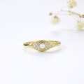 wholesale S925 Silver Japanese Round Synthetic Opal OPAL Ring, White Opal Light Luxury Eye Jewelry Ring-0-1