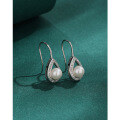 wholesale 925 Sterling Silver Korean Minimalist Waterdrop Pearl Earrings for Women, Small Design, Versatile Everyday Dangle Earrings with a Premium Feel-0-1