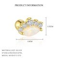 wholesale S925 Sterling Silver Opal Zircon Star Moon Round Ear Studs for Women, Wholesale-0-9