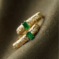 wholesale S925 Sterling Silver Overall Red Elk Vintage Brushed Finish Ring French Minimalist Luxury Band for Daily Fashion Cross-Border Women-BZ0475-Gold US size 10