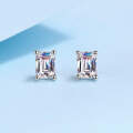 wholesale Pt950 plated 925 sterling silver earrings women moissanite emerald cut radiant cut earrings jewelry factory wholesale-0-0