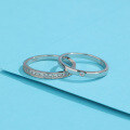 wholesale S925 Sterling Silver Jianjia Dew Couple Rings, Small Batch Design, Zircon Matching Bands for Qixi Festival, Engravable Gift-0-3