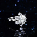 S925 Silver Sunflower Six-Claw 5-Carat Moissanite Starry Maiden Solitaire Ring-0-0