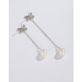 wholesale 925 Sterling Silver Tassel Pearl Earrings Ear Drops New Design Ultra-Ethereal Elegant High-End Asymmetrical Earrings for Women-0-1