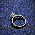 Silver Moissanite Four-Prong Ins Tail Ring for Live Streaming Supply-0-1
