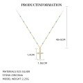 wholesale Metal Material European And American Cross-border Fashion Light Luxury Zircon Cross Necklace For Women, Designed With A Sense Of Uniqueness, Small Batch Wholesale-0-5