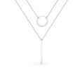wholesale S925 Sterling Silver Geometric Circle Necklace, Fashion Minimalist Luxury Niche Design Double Layer Collarbone Chain Best Friend Gift-0-4