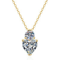 S925 Silver Moissanite Cultured Emerald Ruby Sapphire Classic Heart Necklace-1.3 carats of moissanite  925 silver