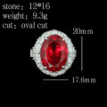 wholesale 925 Silver Gold-Plated Ring with High-Carbon Diamond and GRC Lab-Grown Ruby, Collector's Auction Jewelry, Luxury Women's Ring-0-2
