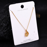 S925 Sterling Silver K Gold Pendant Necklace with Gourd and Plain Pi-S925 Sterling Silver YD2-0037BJ 925 Silver