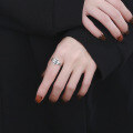 wholesale S925 Sterling Silver Retro Minimalist Cross Pattern 3D Trendy Unisex Adjustable Ring-0-3
