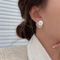 wholesale S925 Sterling Silver Small Designer Textured Earrings for Women, Korean High-End Earrings-0-2