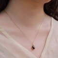 wholesale S925 silver gold-plated minimalist Japanese-style fashion double-sided smoky quartz pendant choker necklace for women wholesale-0-4