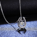 S925 Sterling Silver Moissanite Pendant Necklace for Women-0-1
