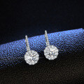 S925 Silver Moissanite Earrings, Luxury Round Setting, Factory Direct Wholesale-0-1