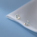 wholesale S925 silver blue diamond moon star earrings fresh and delicate ear accessories M00278-0-0