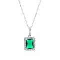 wholesale S925 Sterling Silver Emerald Ear Clasp Necklace Set, Simple Fashion Elegant Retro High-End Jewelry Gift-0-4