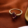 wholesale 9K Gold Japanese Light Luxury New Product, Irregular Amethyst, Rhombus Teardrop Ring, Dropshipping-0-3