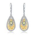 wholesale 925 Silver Italian Artisan Jewelry Designer Earrings, Natural Style Design with Genuine Peridot Gemstone Ear Drops-0-4