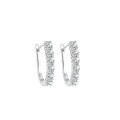 wholesale 925 Sterling Silver Moissanite Hoop Earrings for Women, Minimalist Design Row of Diamond Ear Clips, Elegant Wholesale Korean Style Earrings-0-4