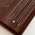 wholesale S925 Sterling Silver Korean-style Love Zircon Necklace For Women, Minimalist Star Pendant-0-1