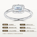 925 Silver Octagonal Moissanite Ring for Women-0-4