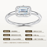 925 Silver Octagonal Moissanite Ring for Women-Octagonal 5*7mm/1 carat moissanite/S925 sterling silver  Closed US size 8