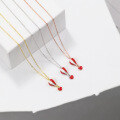 wholesale S925 Sterling Silver Red Heart-shaped Hot Air Balloon Necklace, Fashionable Korean-style Design, Versatile and Personalized Collarbone Chain-0-0
