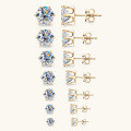 wholesale S925 Sterling Silver Cross-Border Viral Moissanite Stud Earrings for Women, High-End Sense, Ear Piercing Care, Trendy Ear Accessories Wholesale-0-0