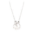 wholesale Original design S925 sterling silver lily of the valley necklace for women, ins-style with a bow accent and white pearl pendant-0-4