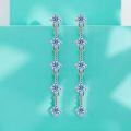 wholesale S925 Sterling Silver Moissanite Earrings Wholesale Long Tassel Earrings for Women, Ear Clips, Stud Earrings-0-1
