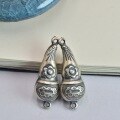 wholesale 925 Sterling Silver Ethnic Ancient Style Retro Small Gourd DIY Jewelry Accessories Antique Chinese-style Sweater Necklace Pendant-0-0