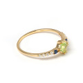wholesale 925 Sterling Silver Gold Plated with Natural Peridot Exquisite Japanese-style Ring for Women Factory Supply Wholesale-0-1
