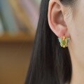 wholesale 925 Silver Inlaid with Hetian Jade Certificate New Chinese-style Earrings Palace-style Enamel Butterfly Ear Clips-0-3