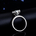 S925 Silver 4-Claw Ring with 5ct Moissanite Solitaire-0-2