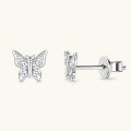 wholesale S925 Sterling Silver Korean Style Fashion Butterfly Moissanite Ear Studs Ear Cartilage Piercing Hypoallergenic Fairy-like Wholesale Ear Jewelry-0-1