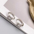 wholesale S925 Sterling Silver Maker's Rectangular Cubic Zirconia Stud Earrings, Fashionable, Exquisite, Ultra-Sparkling, Versatile, Minimalist Ear Jewelry-0-1