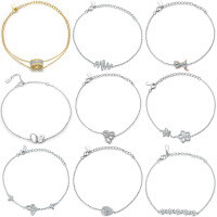 wholesale 925 Silver New European and American Zircon Bow Bracelet Big Brand Jewelry Ins Wholesale-TLSL015 925 silver