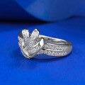 wholesale S925 silver new fashion knot row ring with zirconia cross-border jewelry-0-1