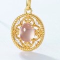 wholesale S925 Sterling Silver New Light Luxury Vintage Natural Rose Quartz Pendant Collarbone Chain Niche Original Design Women's Wholesale-0-3