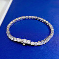 wholesale Silver Plated 18K White Gold, New High-Carbon Diamond Full Diamond Bracelet 4mm by Zhuozhifan Jewelry-0-1