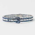 wholesale 925 Silver Gold-Plated Bracelet with High-Carbon Diamonds Royal Blue Art Deco Vintage Party Gathering for Women-0-0