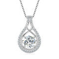 S925 Silver Moissanite Necklace, Women's Pendant Choker, Light Luxury Versatile Commute Accessory-0-4