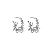 wholesale S925 Sterling Silver EA645 Korean Version Ins Niche Design Sense Ocean Series Irregular Coral Texture Earrings for Women-Platinum [with sterling silver ear plugs] &gt; 925 silver